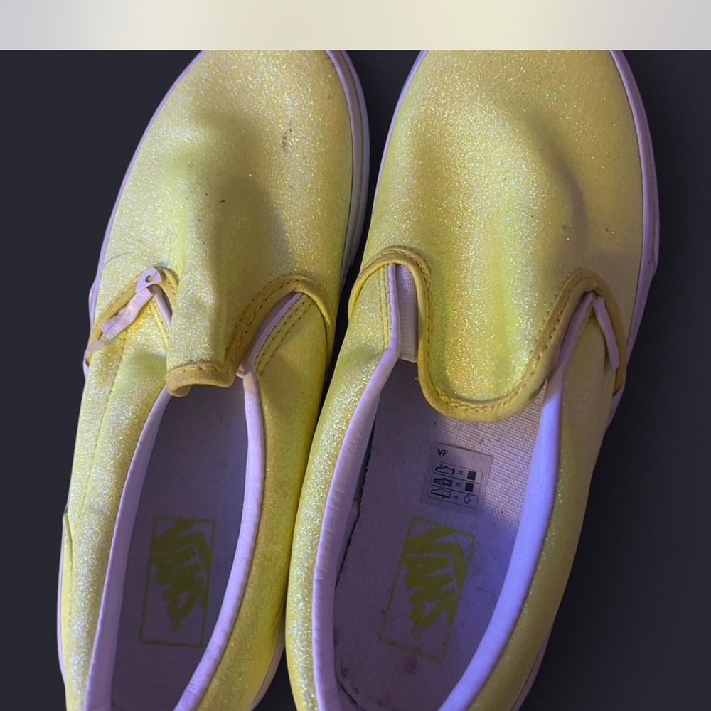 Vans Sparkly Yellow Slip-On Shoes